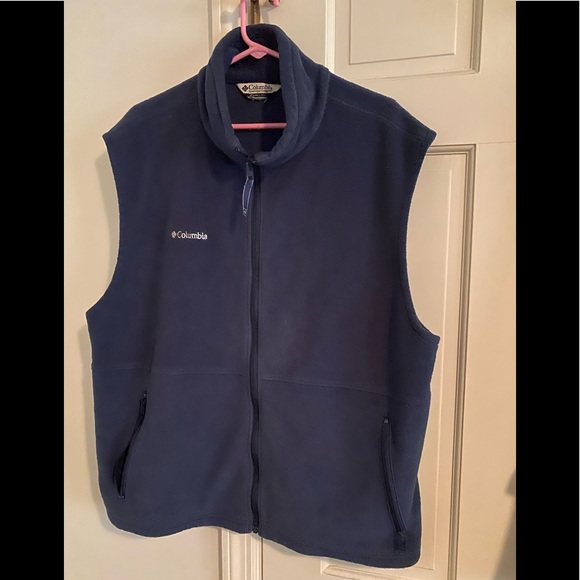 Columbia Other - Columbia Men Fleece Vest XL Blue Zip Front Pockets